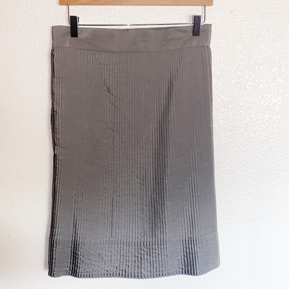 Mikarose Gray Pleated NWT A Line Career Skirt - Picture 4 of 8